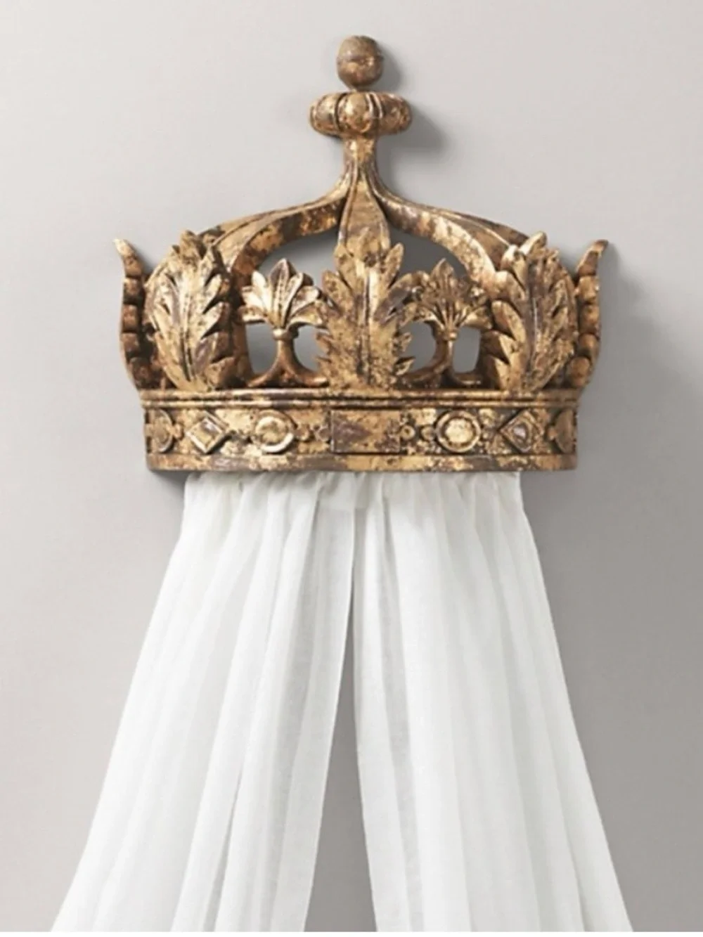 Restoration Hardware Gilt Demilune Canopy Bed Crown 👑 ✨